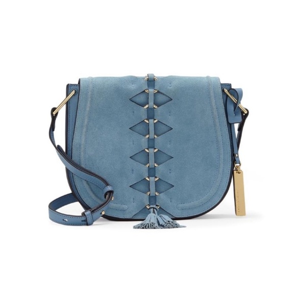 Vince Camuto Handbags - Vince Camuto Flap Tassel Crossbody Bag - Blue Heaven Good Used Condition